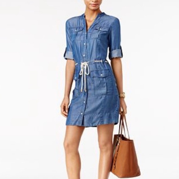 Michael Kors Dresses & Skirts - MICHAEL KORS jeans button down dress NWOT size 1x